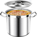 Stainless Steel Stock Pot，20QT Large Stock Pot with Lid for Boiling Cooking Soup Stew Canning, Heavy Duty Tri-Ply Bottom for Boiling Cooking Soup Stew Canning Cooking Pots, Cookware Sauce Pots