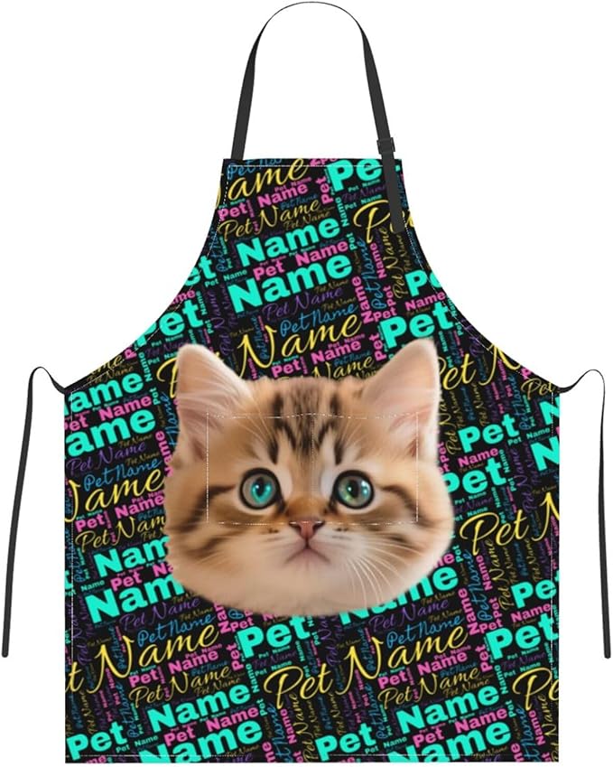 Custom Face Apron for Men Women, Personalized Photo Apron with Pockets, Customized Kitchen Aprons