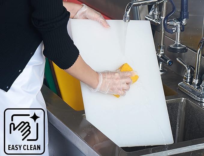 CURTA Cutting Boards for Kitchen, 24" x 18" x 0.5" White Color Coded Plastic Commercial Chopping Board Anti Slip Surface Dishwasher Safe