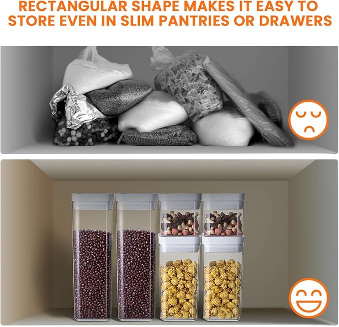 LHS Airtight Food Storage Container Set 3 Pack, BPA Free Kitchen Pantry Organization Canisters