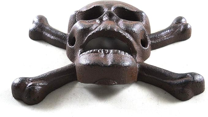 Cast Iron Wall Mounted Skull & Crossbones Bottle Opener