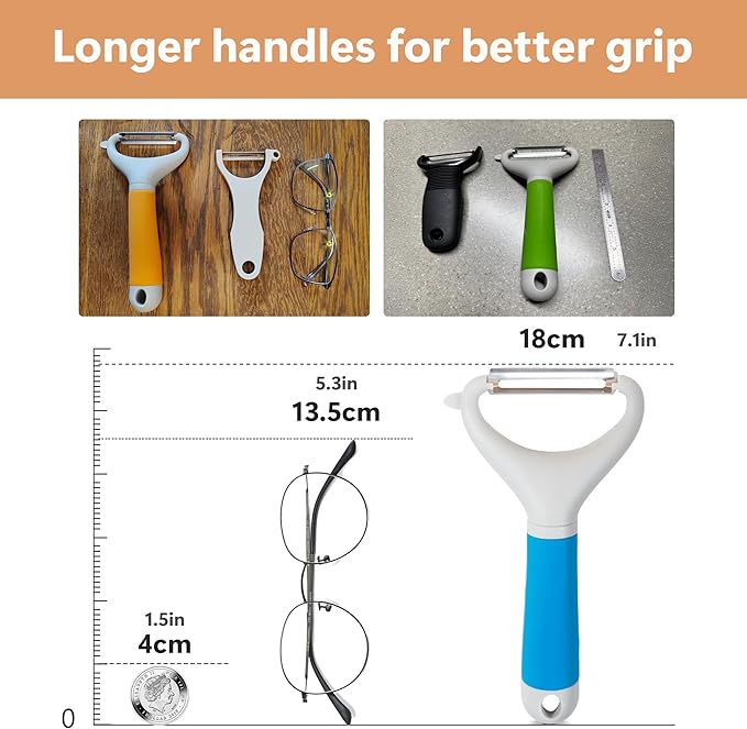 Li&Zhao Potato Peelers - Y-Shaped Potato Peelers with Non-Slip Silicone Handle, Vegetable Peelers for Kitchen, Doesn’t Ruin Manicure Silky Effortless Peel Potatoes, Carrots, Apples, Veggies and More