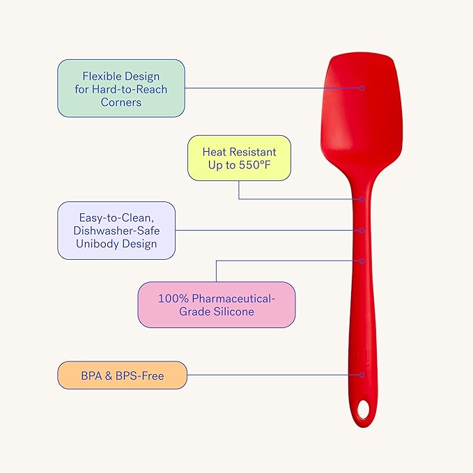 GIR: Get It Right Silicone Spatula Spoonula, Non-toxic Cooking Utensils for Nonstick Cookware, Cooking and Baking - Ultimate - 11IN - Black