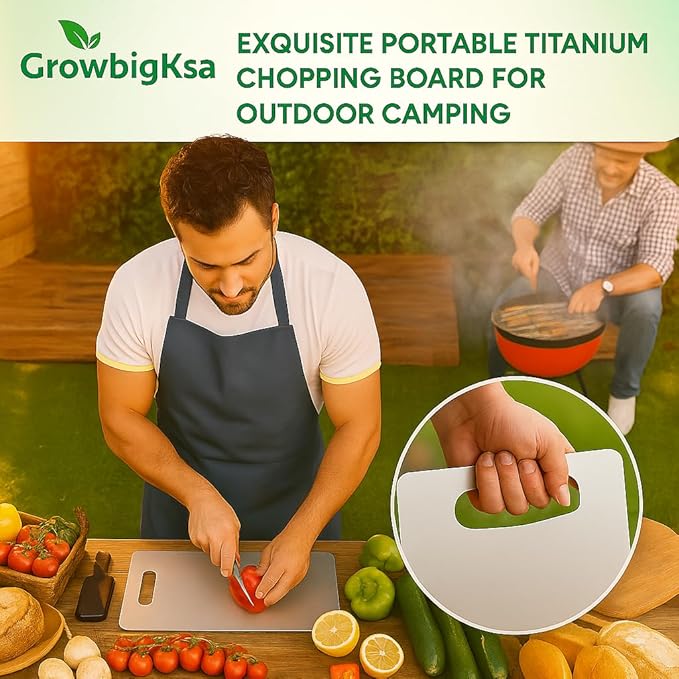 2pack Titanium Cutting Board – 100% Pure Double-Sided Metal Chopping Board for Kitchen, Dishwasher Safe, Knife-Friendly Surface, (15.3"L × 11"W) (2)