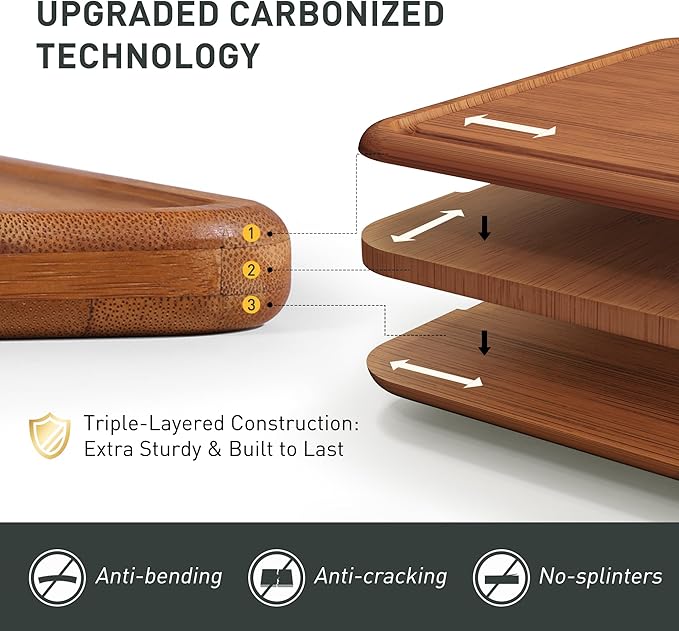 4 Packs Bamboo Cutting Board Set with Holder Over Sink Chopping Board Christmas Xmas Birthday Day Gifts Ideas Grandmother Gigi Granny Nana Glamma Mawmaw Yaya Abuela Abuelita Mamaw Mimi Nonna Oma Meme