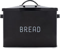Nat & Jules Extra Large Black 15 x 10 Metal Farmhouse Bread Box - Holds Two Full Loaves
