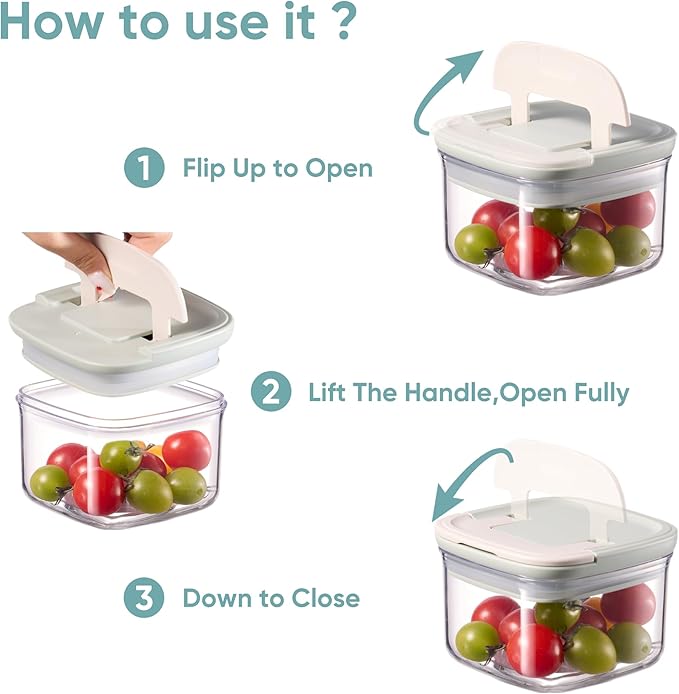 CAROTE Food Storage Containers with Lids 20 PCS BPA-Free Plastic Food Storage Set Air Tight Kitchen and Pantry Organization Canisters for Lunch Meal Prep& Leftovers (Sage Green/Grey)