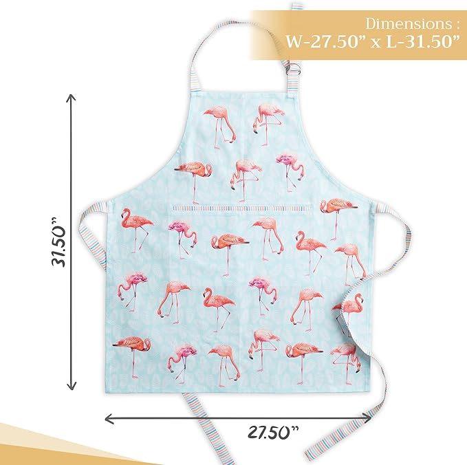 Maison d' Hermine 100% Cotton Apron for women with Pocket Kitchen Chef Apron for Men Cooking Gardening Server Waitress