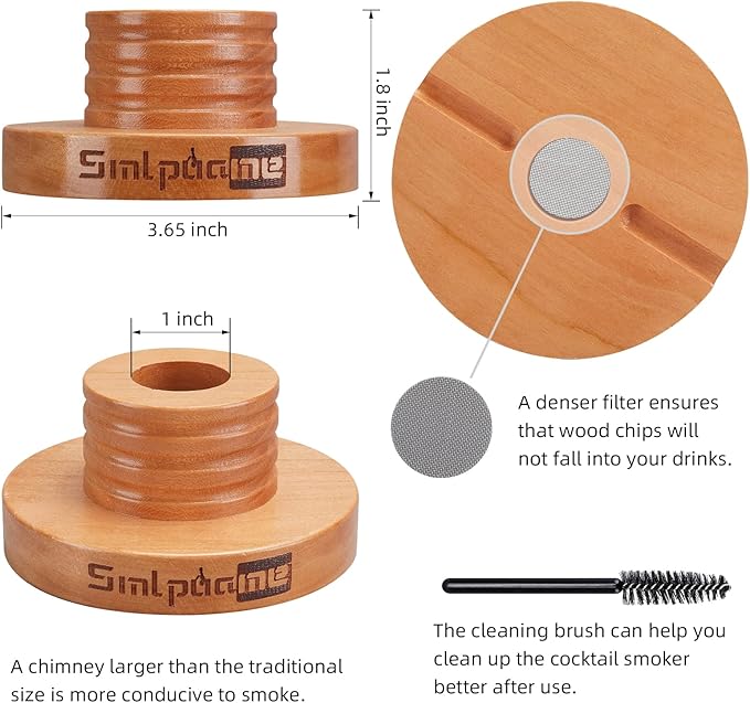 Whiskey Smoker Kit with Torch, Old Fashioned Cocktail Bourbon Drink Smoker with 4 Flavors Wood Chips, Birthday Christmas Day Gifts for Husband, Men, Dad(No Butane)