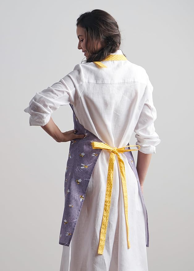 Maison d' Hermine 100% Cotton Apron for women with Pocket Kitchen Chef Apron for Men Cooking Gardening Server Waitress