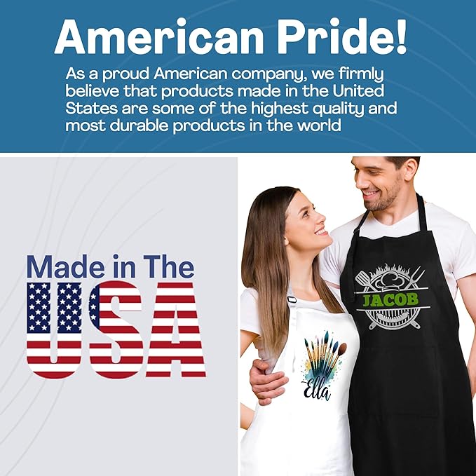 Kids Craft Apron with Custom Name for Painting and Arts – Personalized Apron, Great Christmas Stocking Stuffer or Gift Idea