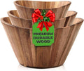 Woodenhouse Wooden Salad Bowl Set, Salad Bowls Set of 3 - Wavy Design Salad Bowl Set for Serving, Handmade, Durable and Stylish Natural Wood Dining Accessory