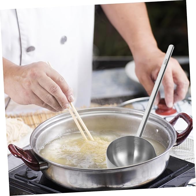 PRETYZOOM Stainless Steel Soup Ladle Stainless Steel Water Spoon for Serving Soups Sauces and Oils Home Kitchens and Restaurants Lightweight and Design
