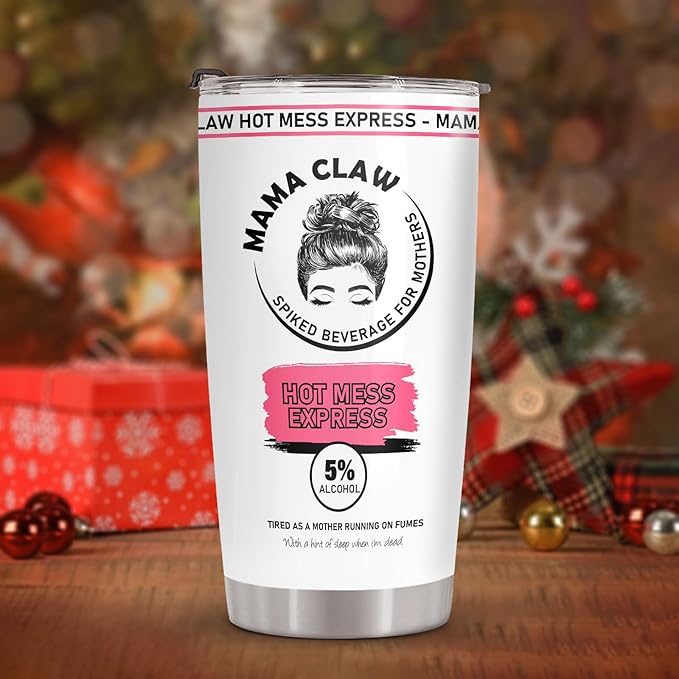 34HD Mothers Day Gifts for Mom, Mama Claw Tumbler with Lid, 20oz Stainless Steel Vacuum Insulated Mommy Cup, Mama Life Tumbler, Funny Birthday Mom Gifts from Son Daughter Husband