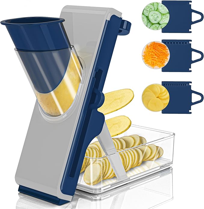 Mandoline Slicer for Kitchen, Mandoline Slicer Safe Multifunctional Dicer Adjustable Commercial Slicer Machine Stainless Steel Chopper