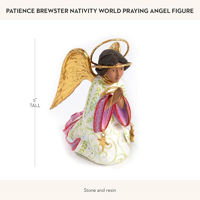 MACKENZIE-CHILDS Patience Brewster Nativity Figurine, Christmas Nativity Home Decor, World Praying Angel
