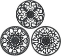 Extra Thick Silicone Trivet Mat for Hot Dishes, Hot Pots and Pans, Pot Holder, Hot Pad to Portect Your Table and Countertop, Kitchen Decor and Accessories,Black,Set of 3