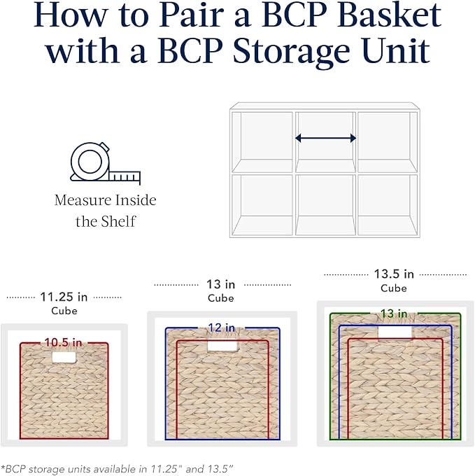 Best Choice Products 10.5x10.5in Pack of 5 Cube Storage Baskets, Water Hyacinth Multipurpose Collapsible Organizers, Handwoven Toy Storage Totes for Kids Room, Nursery & Living Room - Blue
