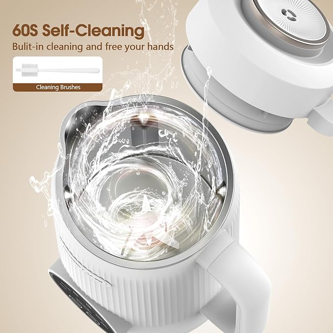 7 in 1 Nut Milk Maker Machine 28oz Automatic Milk Maker for Homemade Coconut, Oat, Soy, Plant-Based Milk, Juice with 18H Delay Start/6H Keep Warm/Self Cleaning (Cream)