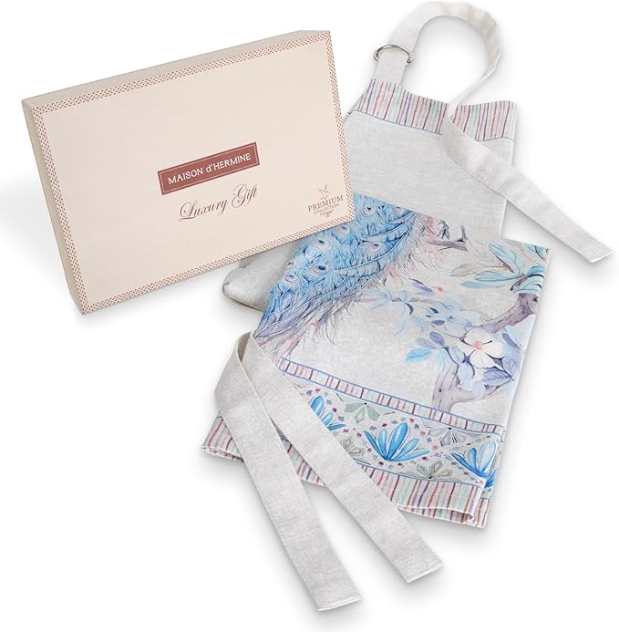 Maison d' Hermine 100% Cotton Apron for women with Pocket Kitchen Chef Apron for Men Cooking Gardening Server Waitress
