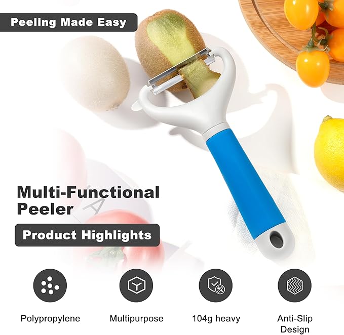 Li&Zhao Potato Peelers - Y-Shaped Potato Peelers with Non-Slip Silicone Handle, Vegetable Peelers for Kitchen, Doesn’t Ruin Manicure Silky Effortless Peel Potatoes, Carrots, Apples, Veggies and More