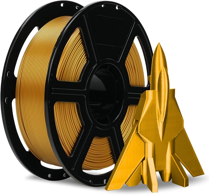 FLASHFORGE Rapid PETG Filament 1.75mm Metallic Bright Gold, Max 600mm/s High Speed Printing, 3D Printer Filament 1kg Spool, Dimensional Accuracy +/- 0.02mm, Fits Most 3D Printers