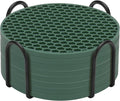 Silicone Coasters Set of 8 with Holder,Coasters for Drinks,Beer,Coffee Coasters,Suitable for Kinds Cups,Hot or Cold,Anti-SLI,Non-Stick,Anti-Overflow Tabletop Protection and Decor (8 Pcs, Green)