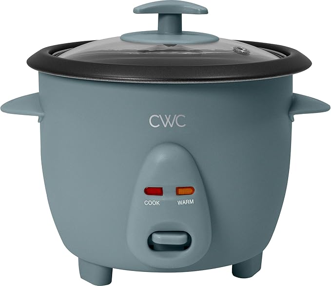 COOK WITH COLOR 6 Cup Rice Cooker 300W - Effortless Cooking and Perfectly, Cooks 3 Cups of Raw Rice for 6 Cups of Cooked Rice, Slate Blue