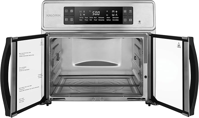 Kalorik Air Fryer Oven MAXX Advance Series 26-Quart with Digital Controls Easy-View Door and 14 Smart Cooking Presets, Includes 9 Cooking Accessories & Smart Probe, 1700-Watts, Black