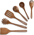 Wooden Spoons for Cooking,6PCS Teak Wood Cookware Utensil Set,Lightweight,Durable and Heat-Resistant – Easy to Clean, Perfect for Non-Stick Cookware