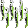 6 Pieces wine key wine opener Professional Waiter Corkscrews Stainless bottle opener Fold Serrated Foil Cutter Key for Family, Company Party,Bars,Restaurants(green)