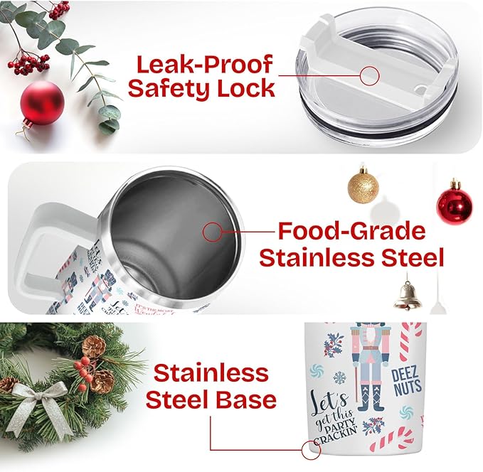 34HD Christmas Gifts for Women, Movie Tumbler 40 Oz with Handle, Coffee Travel Cup, Xmas Coffee Mug, Movie Lovers Gifts