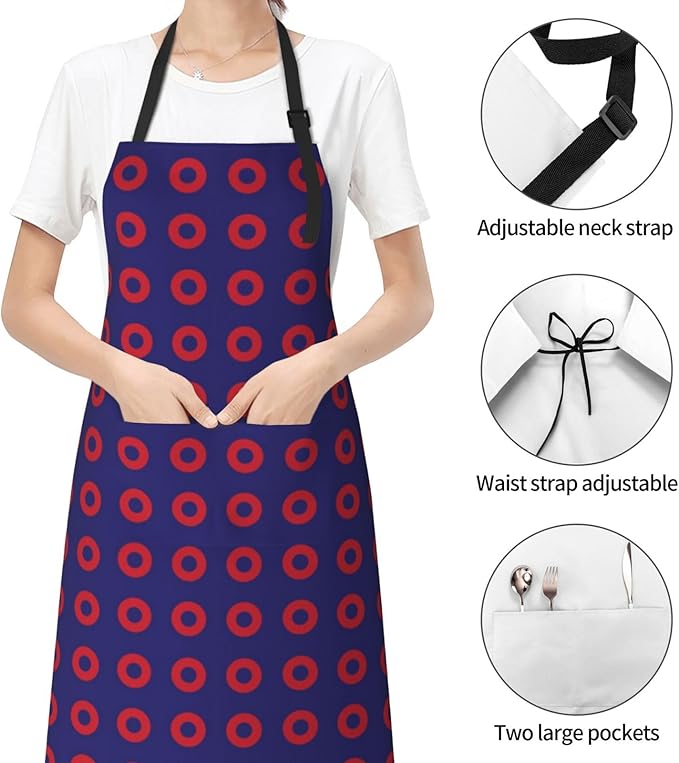 Apron Bib with 2 Pockets and Adjustable Neck Waterproof Kitchen Cooking Gardening Chef Aprons for Women Men