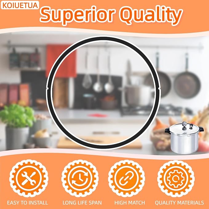09907 Pressure Canner Sealing Ring & Auto Air Vent Kit – Fits Presto CA16, CA16H, 21 Qt Pressure Cookers