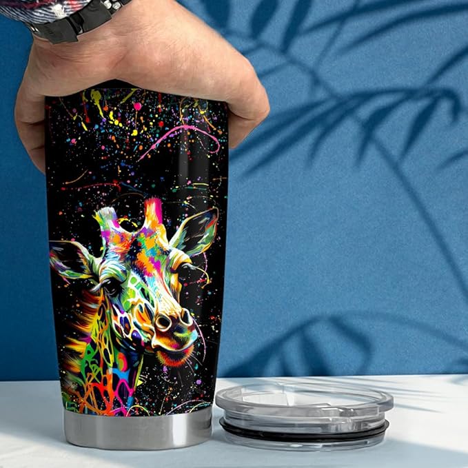 SANDJEST Giraffe Tumbler 20oz Giraffe Gifts for Women Girls Teen Stainless Steel Insulated Tumblers Coffee Travel Mug Cup Gift for Birthday Christmas
