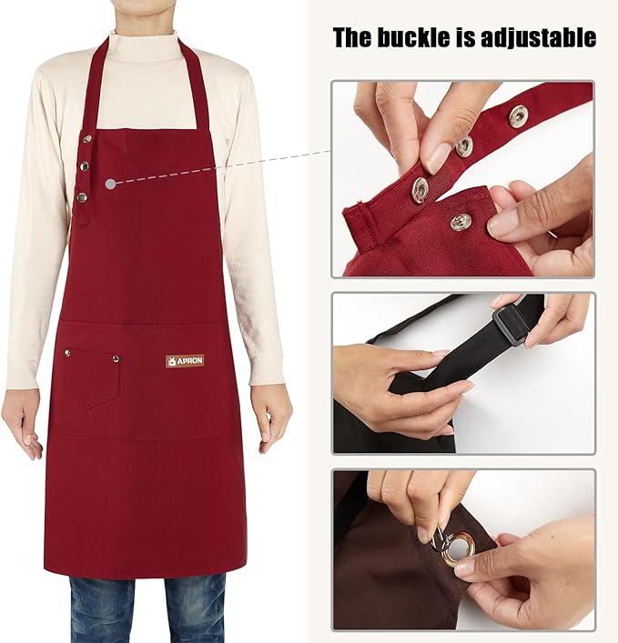 Personalized Aprons Custom Women Men Apron with Pockets Chef for Baking Bbq Grill Embroidered with Name Text