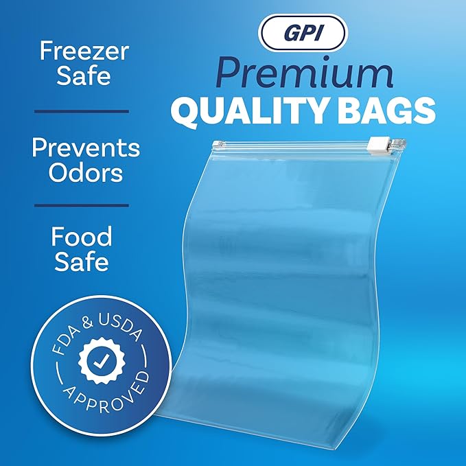 1000 Count - Slider Zip Food Storage Sandwich Bags, 7" x 9" 3 Mil Heavy Duty, Strong & Durable For Freezer Storage, For Sandwiches, Snacks & More. GPI