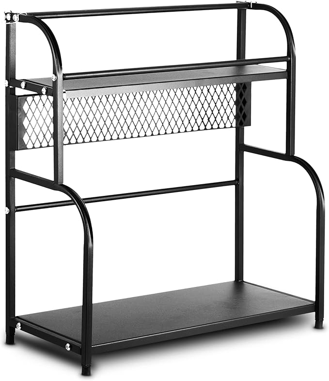 Cheer Collection 2 Tier Spice Rack - Non Slip Kitchen Counter Organizer, Pantry Organizer Display Stand for Kitchen or Bathroom Organization