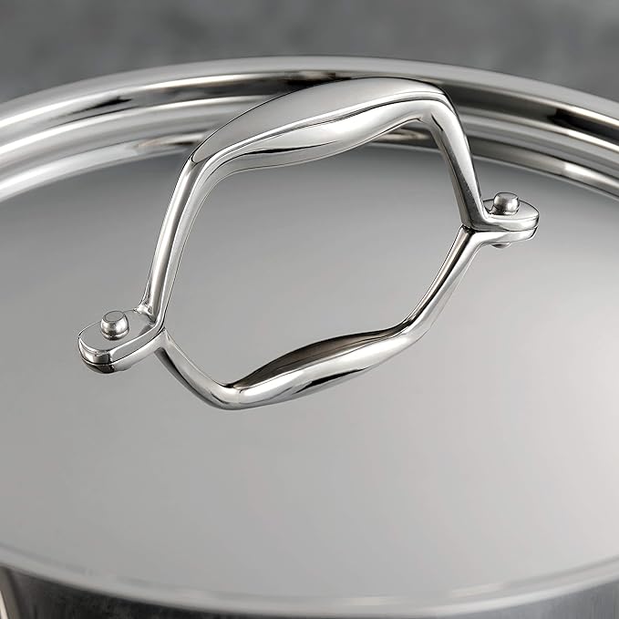 Tramontina Signature Tri-Ply Clad Stainless Steel 5-Quart Dutch Oven Pot with Lid, Induction-Ready, Dishwasher-Safe, NSF-Certified, Made in Brazil