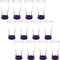 DISCOUNT PROMOS Pilsner Glasses 13.25 oz. Set of 12, Bulk Pack - Made in the USA, Perfect for Hotels, Restaurants, Bars and Even Party Favors - Purple