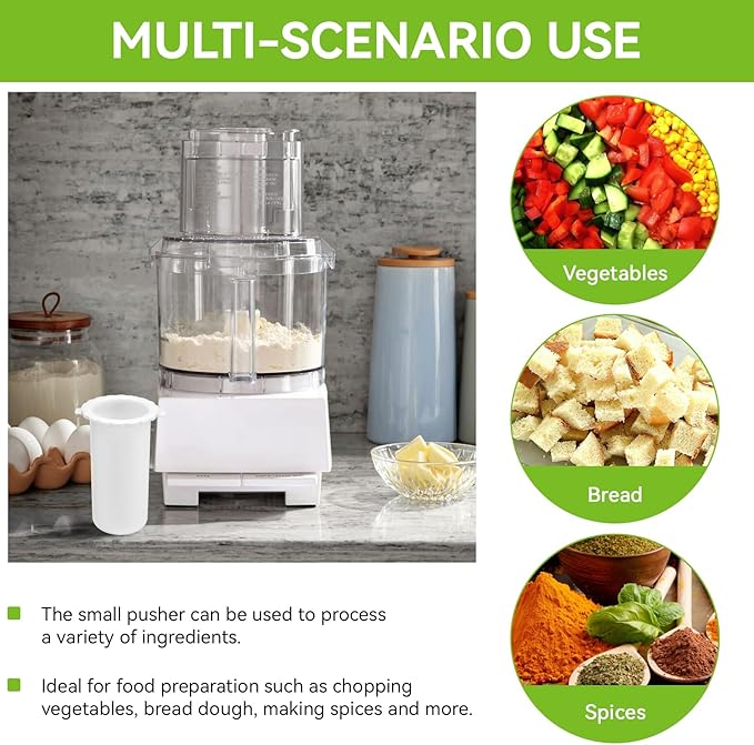 Small Pusher DLC-020BGTX-1 for Cuisinart DLC-8S, DLC-8SY, DFP-11, DFP-14 Food Processor, Replacement Pusher for Custom 11,14, Deluxe 11,14, Custom Pro 11 Cup Food Processor Parts