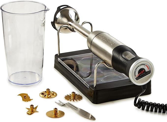 BergHOFF X5 Pro Stainless Steel Handheld Food Processor With 5 Multifunctional Blades, 1000W, 18000 RPM, 13ft Expandable, Low Noise, 16-Speed Control, Lightweight