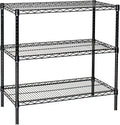 Omega 14" Deep x 36" Wide x 36" High 3 Tier Black Starter Shelving Unit