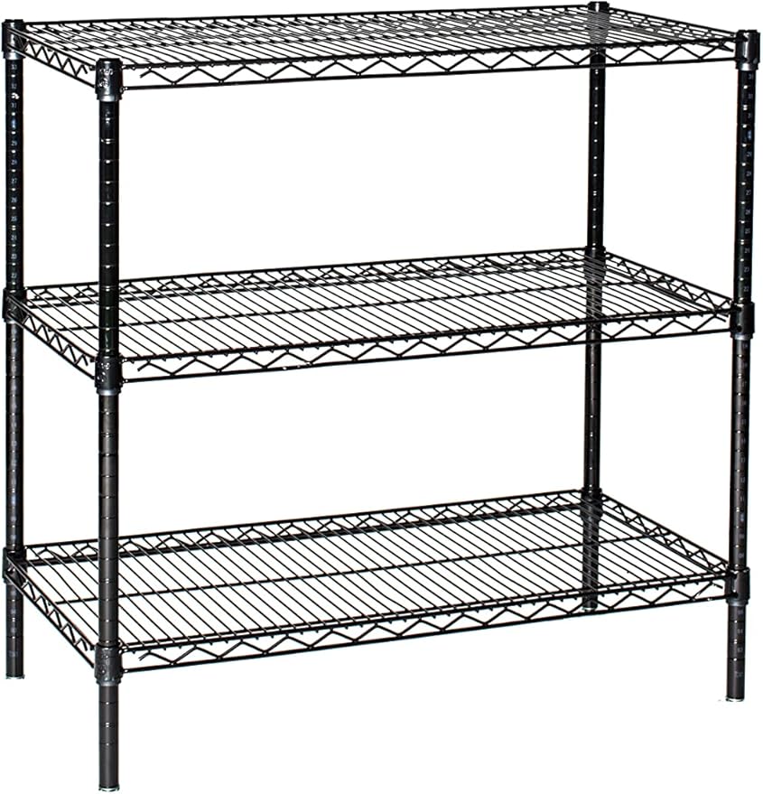 Omega 21" Deep x 48" Wide x 96" High 3 Tier Black Starter Shelving Unit
