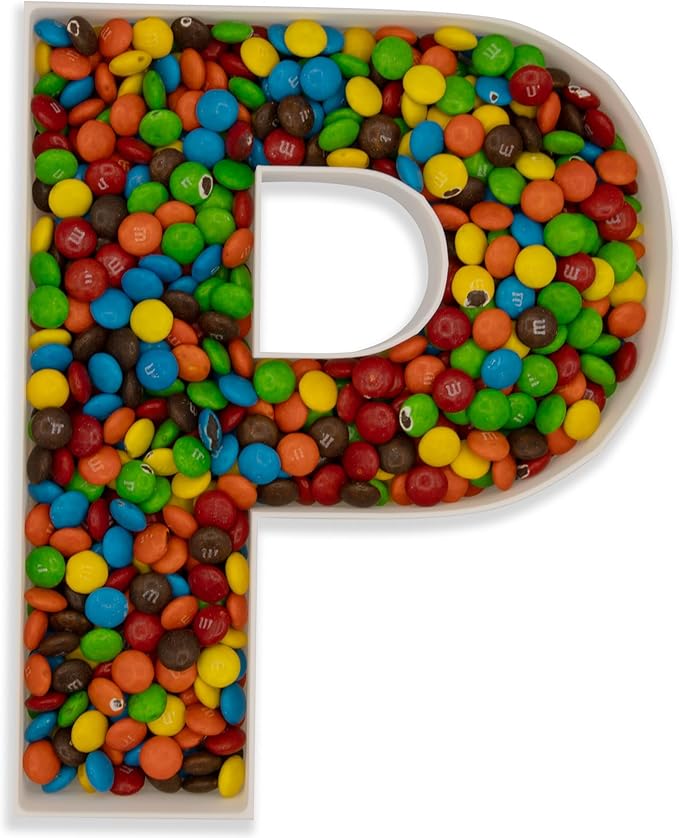 10" Reusable Plastic Box Form Tray Display for Treats, Charcuterie, Cake Pop, Candy, Charcuterie Box, Custom Charcuterie Letters Fillable - Reusable Letter Box - (White Plastic, P)