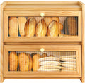 Bread Box For Kitchen Countertop, Corner Breadbox, Bread Boxes for Kitchen Counter Organizer Decor Storage, Wooden Storage Box Breadbox, Housewarming Birthday Wedding Christmas Gift