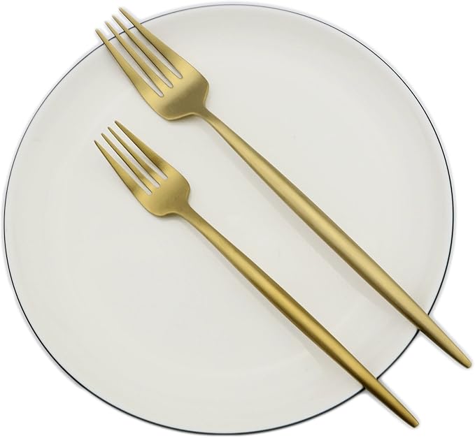 20-Pieces Gold 18/10 Stainles Steel Flatware Set, Knife Fork Spoon Silverware Set, Dinnerware Set Service for 4, Matte Finish, Dishwasher Safe