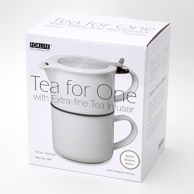 FORLIFE Tea for One with Infuser 14 ounces, Black Graphite