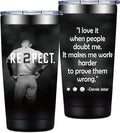 BIRGILT Derek New York Jeter Baseball Gifts -I Love It When People Doubt Me Motivational Quote, Baseball Gifts for Men - Tumbler Cup 20oz