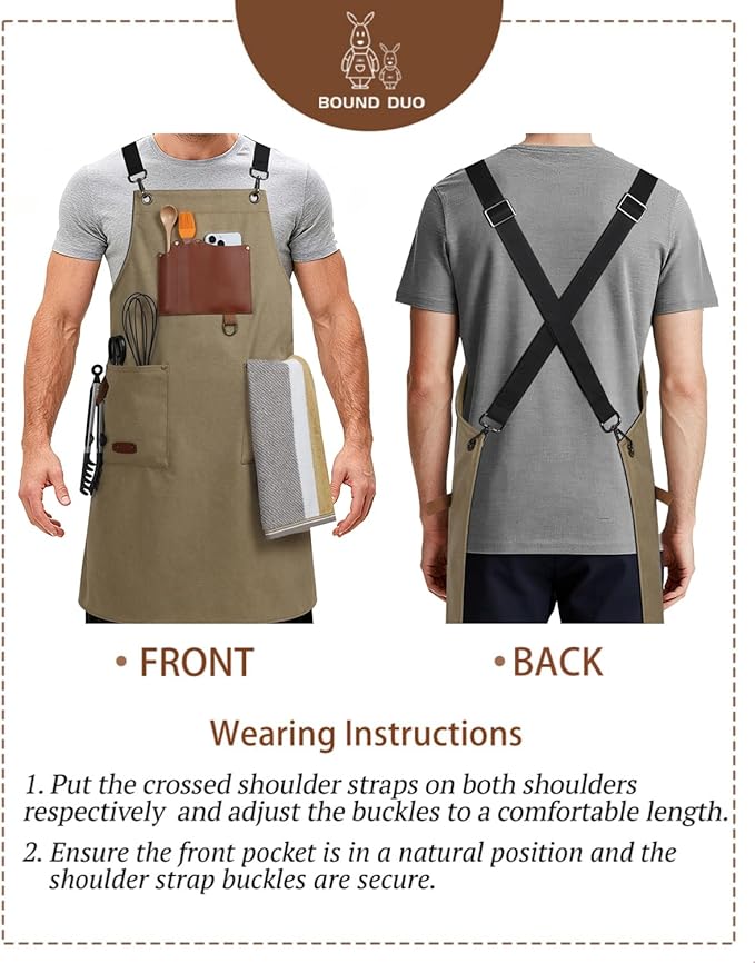 Kitchen Apron - 3 Large Pockets, Cross Back Apron With Adjustable Straps, Cooking Kitchen Chef Apron For Women And Men, Wear-Resistant & Easy To Clean.
